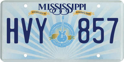 MS license plate HVY857
