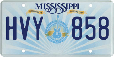 MS license plate HVY858