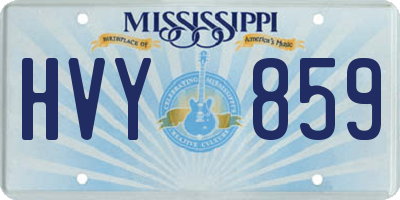 MS license plate HVY859