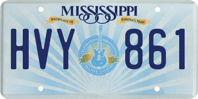 MS license plate HVY861