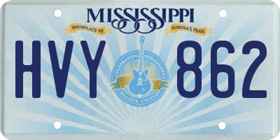 MS license plate HVY862
