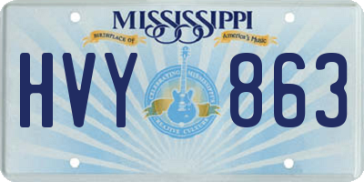 MS license plate HVY863