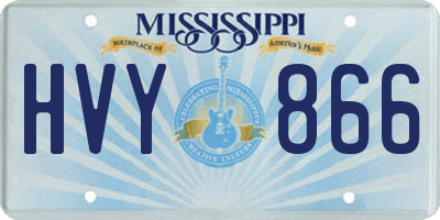 MS license plate HVY866