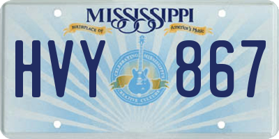 MS license plate HVY867