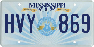 MS license plate HVY869