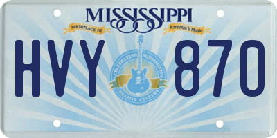 MS license plate HVY870