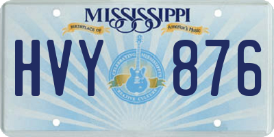 MS license plate HVY876