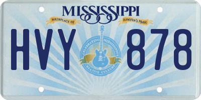 MS license plate HVY878