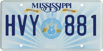MS license plate HVY881