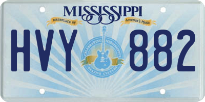 MS license plate HVY882