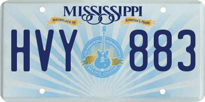 MS license plate HVY883