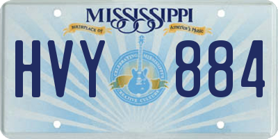 MS license plate HVY884