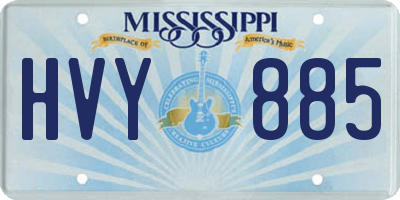 MS license plate HVY885
