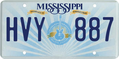 MS license plate HVY887