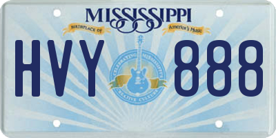 MS license plate HVY888