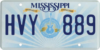 MS license plate HVY889