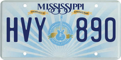MS license plate HVY890