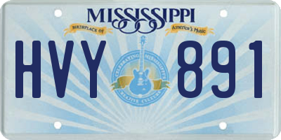 MS license plate HVY891