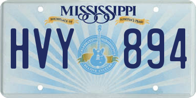 MS license plate HVY894