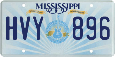MS license plate HVY896