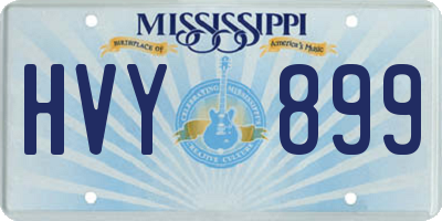 MS license plate HVY899