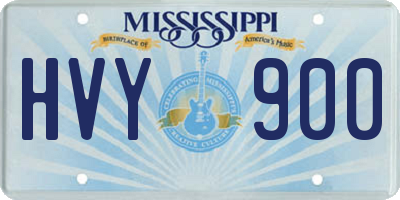 MS license plate HVY900