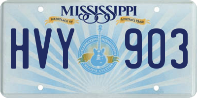 MS license plate HVY903