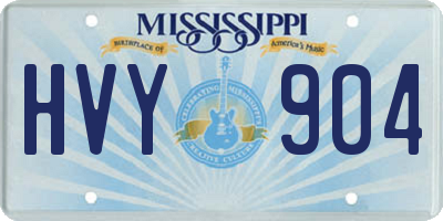 MS license plate HVY904
