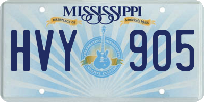 MS license plate HVY905