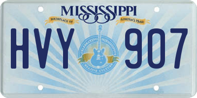 MS license plate HVY907