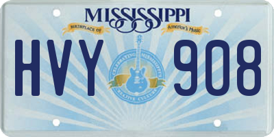 MS license plate HVY908