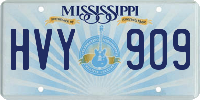 MS license plate HVY909