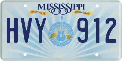 MS license plate HVY912