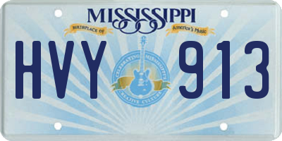 MS license plate HVY913