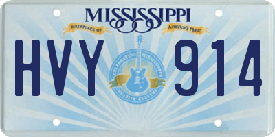 MS license plate HVY914