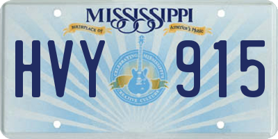 MS license plate HVY915