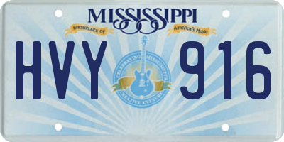 MS license plate HVY916