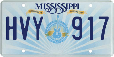 MS license plate HVY917