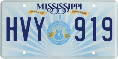 MS license plate HVY919