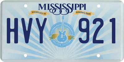 MS license plate HVY921