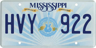 MS license plate HVY922