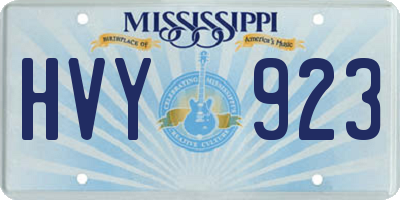 MS license plate HVY923