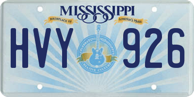 MS license plate HVY926