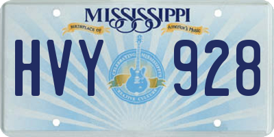 MS license plate HVY928