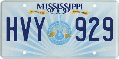 MS license plate HVY929