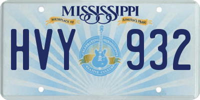 MS license plate HVY932