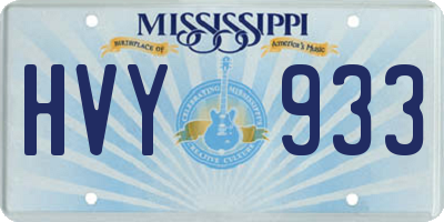 MS license plate HVY933