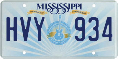 MS license plate HVY934