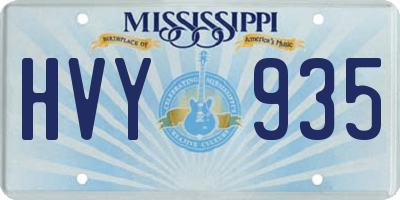 MS license plate HVY935