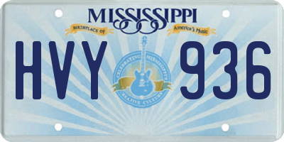 MS license plate HVY936